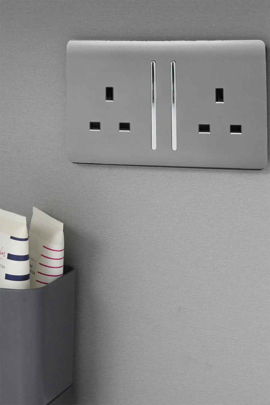 2 Gang 13Amp Long Switched Double Socket Light Grey ART-SKT213LLG  Trendi Light Grey